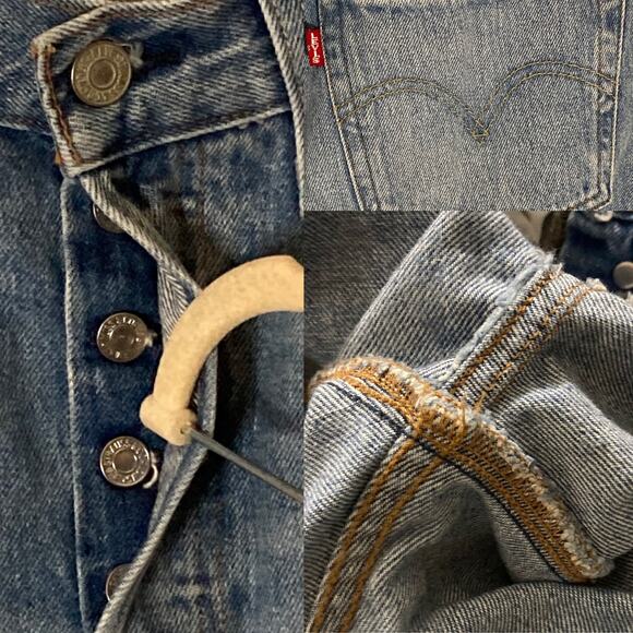 Levi's Women's 501 Skinny Jeans in Can't Touch This Medium Wash Ripped W28 L28 - Picture 10 of 16